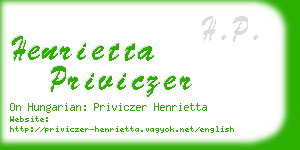 henrietta priviczer business card